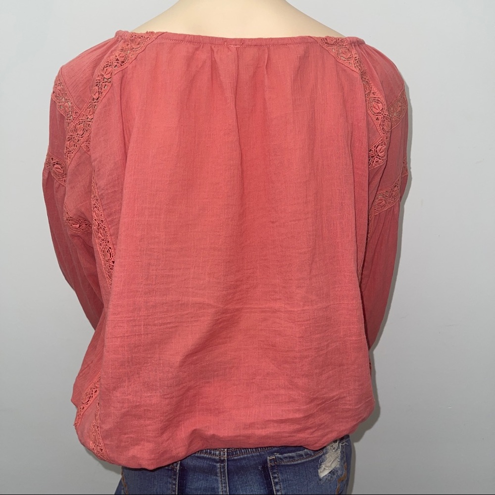 Free People Embroidered Boho Peasant Top Size Small - Picture 8 of 13